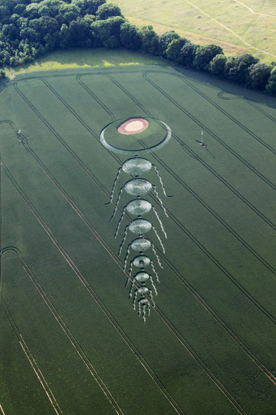 Martinsell Hill, Wiltshire crop circle, aerial photo 8