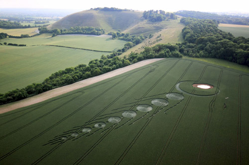 Martinsell Hill, Wiltshire crop circle, aerial photo 7