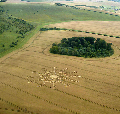 Smeathe's Plantation, Wiltshire crop circle, aerial photo 13