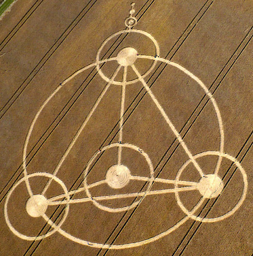 Woodborough Hill, Wiltshire crop circle, aerial photo 11