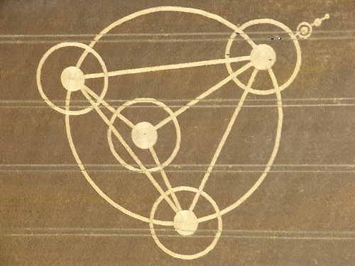 Woodborough Hill, Wiltshire crop circle, aerial photo 2