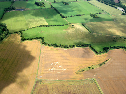 Woodborough Hill, Wiltshire crop circle, aerial photo 3