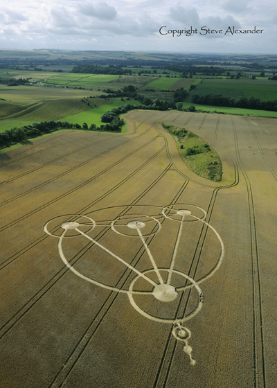 Woodborough Hill, Wiltshire crop circle, aerial photo 7