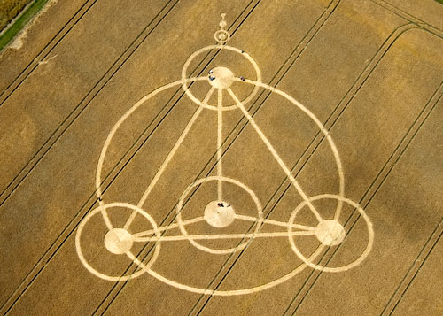 Woodborough Hill, Wiltshire crop circle, aerial photo 10