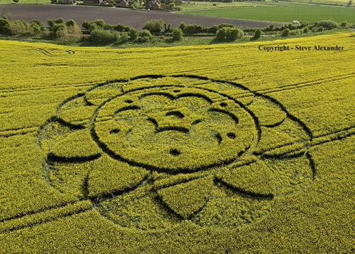 All Cannings Bridge, Wiltshire crop circle, aerial photo 3