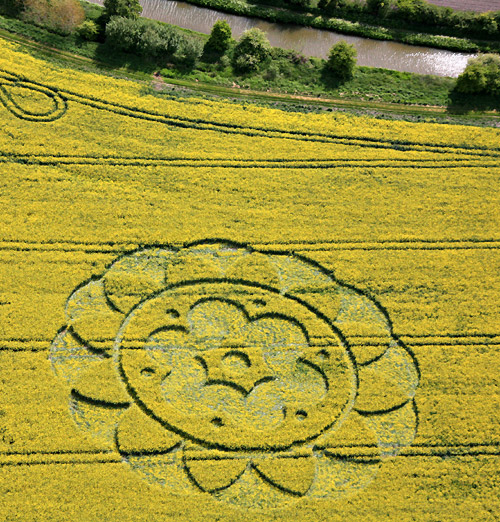 All Cannings Bridge, Wiltshire crop circle, aerial photo 5