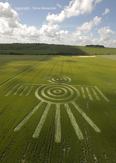 Barbury Castle, Wiltshire crop circle, aerial photo 5