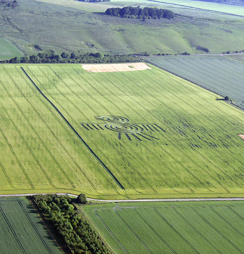 Barbury Castle, Wiltshire crop circle, aerial photo 2