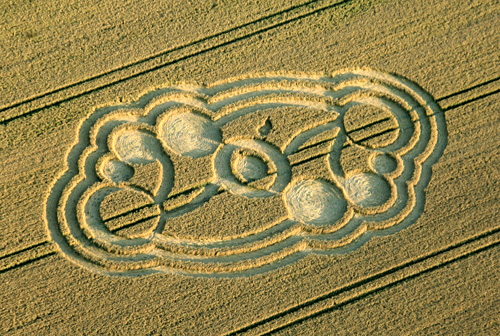 Liddington Castle, Wiltshire crop circle, aerial photo 2
