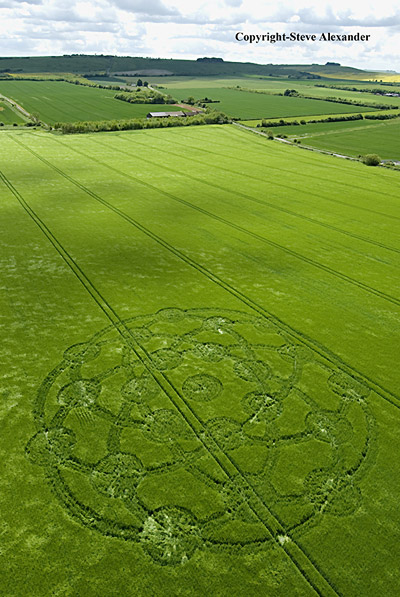 Barbury Castle, Wiltshire crop circle, aerial photo 3