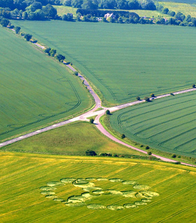 Bishop Cannings, Wiltshire crop circle, aerial photo 8