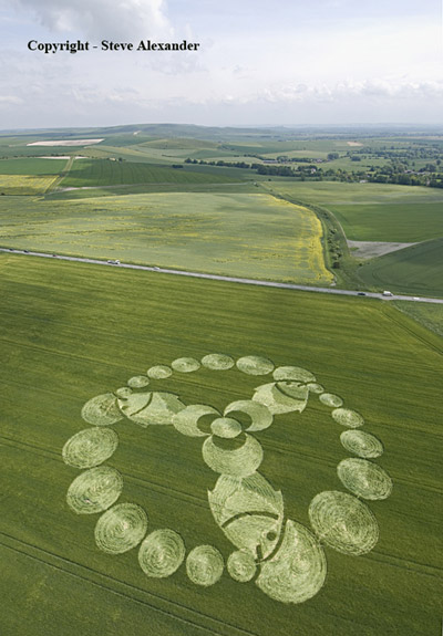 Bishop Cannings, Wiltshire crop circle, aerial photo 6