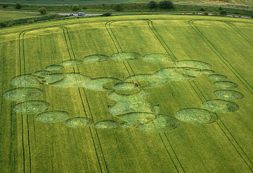 Bishop Cannings, Wiltshire crop circle, aerial photo 4