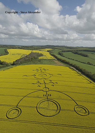 Clatford, Wiltshire crop circle, aerial photo 4