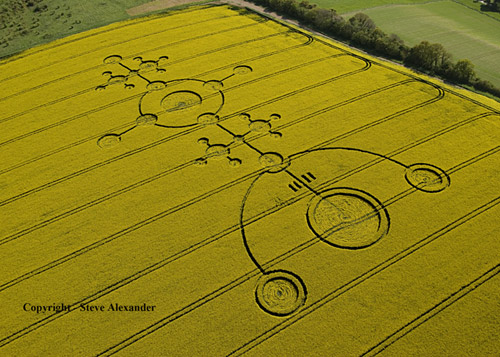 Clatford, Wiltshire crop circle, aerial photo 3