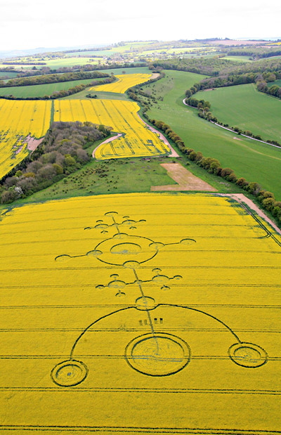 Clatford, Wiltshire crop circle, aerial photo 7