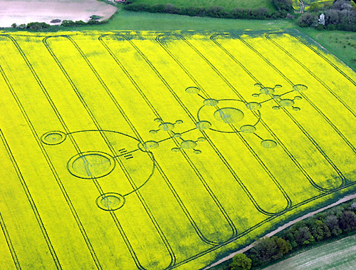 Clatford, Wiltshire crop circle, aerial photo 2