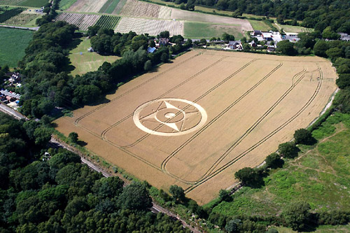Hinton Admiral Station, Hampshire crop circle, aerial photo 3