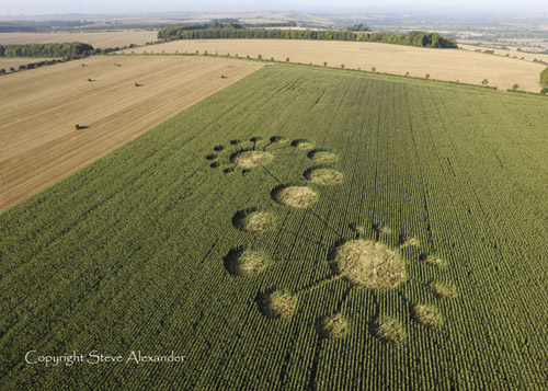 Knighton Hill, Oxfordshire crop circle, aerial photo 9