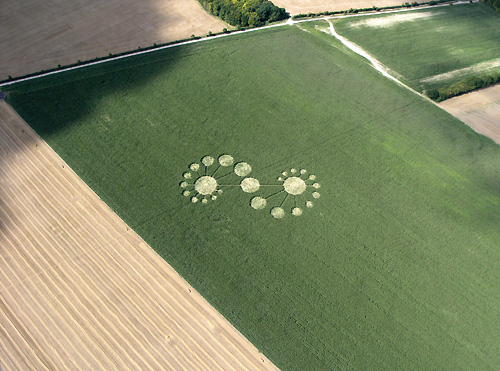 Knighton Hill, Oxfordshire crop circle, aerial photo 2