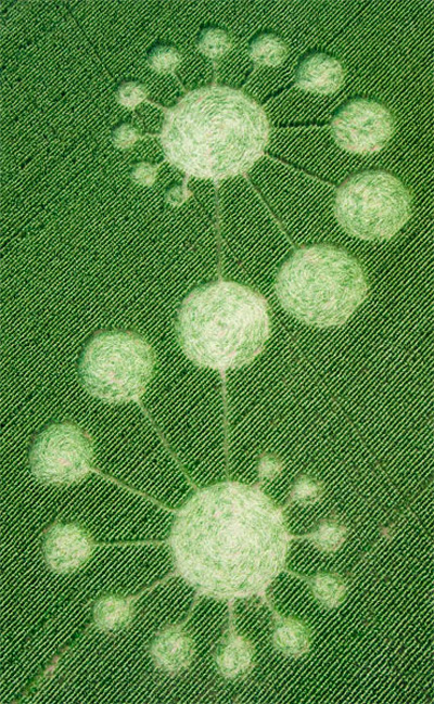 Knighton Hill, Oxfordshire crop circle, aerial photo 10