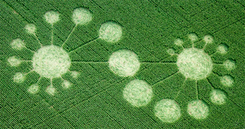 Knighton Hill, Oxfordshire crop circle, aerial photo 11