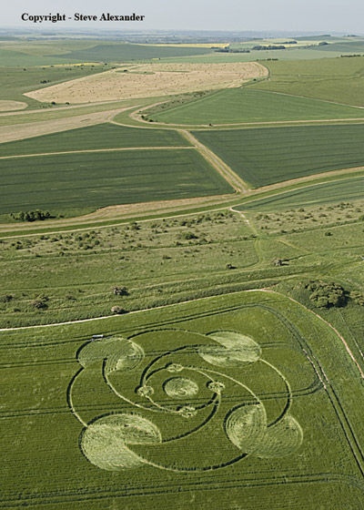 Knoll Down, Wiltshire crop circle, aerial photo 4