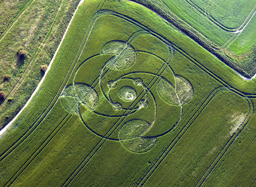 Knoll Down, Wiltshire crop circle, aerial photo 2