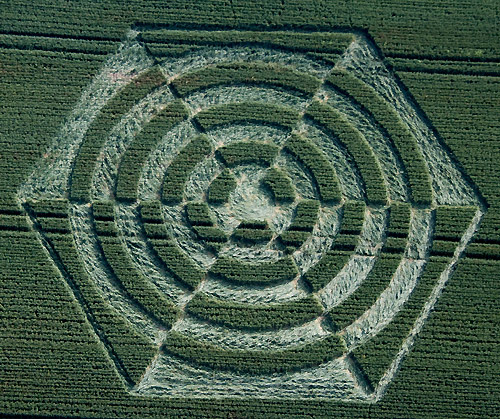 Knoll Down (2), Wiltshire crop circle, aerial photo 4