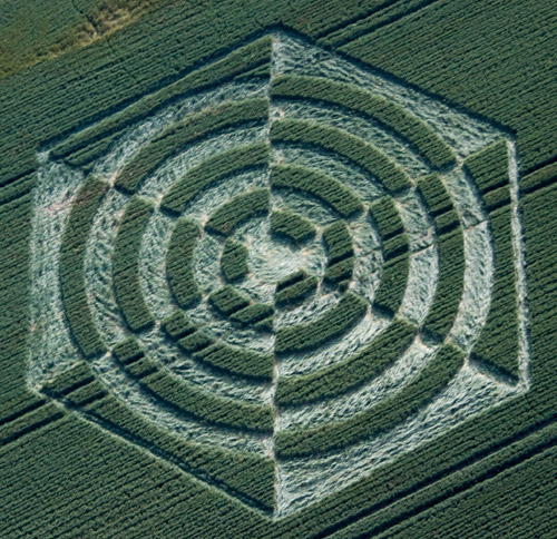 Knoll Down (2), Wiltshire crop circle, aerial photo 5
