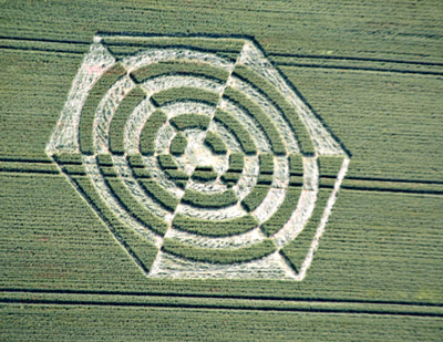 Knoll Down (2), Wiltshire crop circle, aerial photo 2