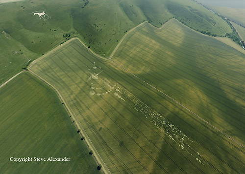 Below Milk Hill (3), Wiltshire crop circle, aerial photo 22