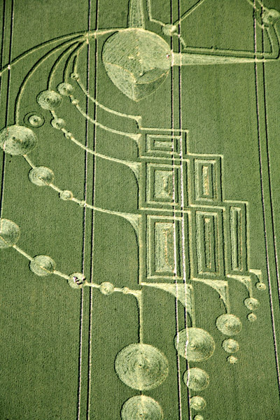 Below Milk Hill (3), Wiltshire crop circle, aerial photo 15