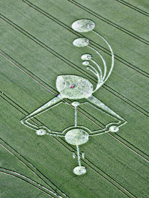 Below Milk Hill (3), Wiltshire crop circle, aerial photo 27