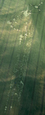 Below Milk Hill (3), Wiltshire crop circle, aerial photo 25