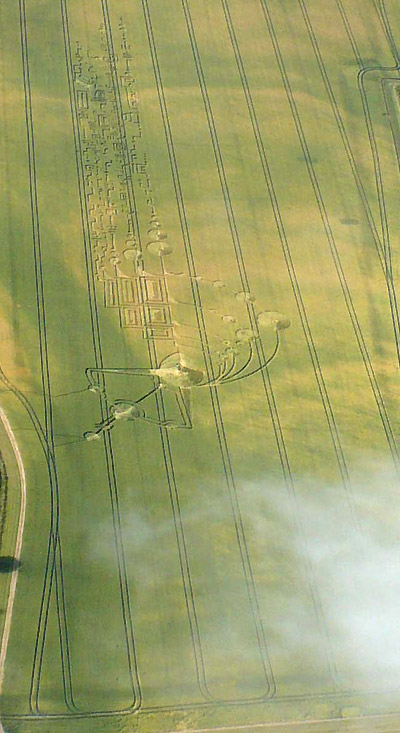 Below Milk Hill (3), Wiltshire crop circle, aerial photo 26