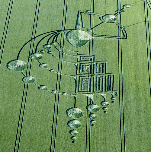 Below Milk Hill (3), Wiltshire crop circle, aerial photo 7