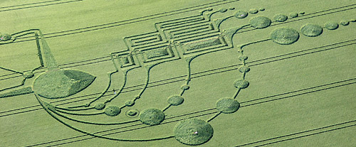 Below Milk Hill (3), Wiltshire crop circle, aerial photo 10