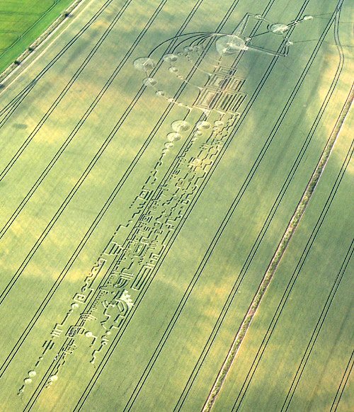 Below Milk Hill (3), Wiltshire crop circle, aerial photo 17