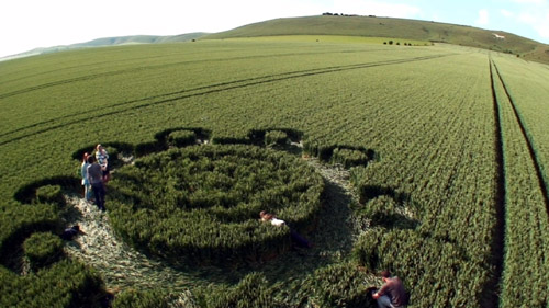 Below Milk Hill (3), Wiltshire crop circle, aerial photo 34