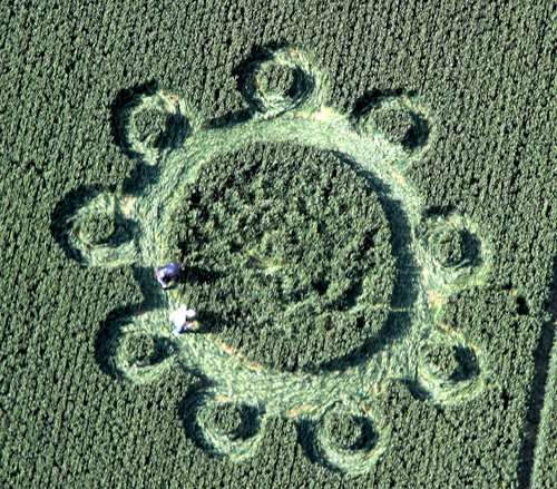 Below Milk Hill (3), Wiltshire crop circle, aerial photo 30