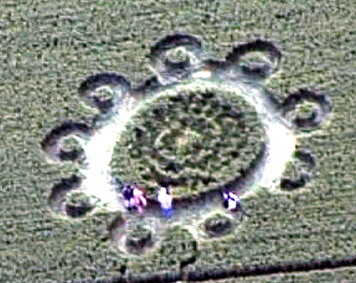 Below Milk Hill (3), Wiltshire crop circle, aerial photo 33