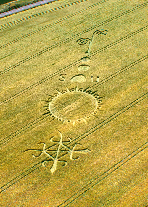 Milk Hill (5), Wiltshire crop circle, aerial photo 5