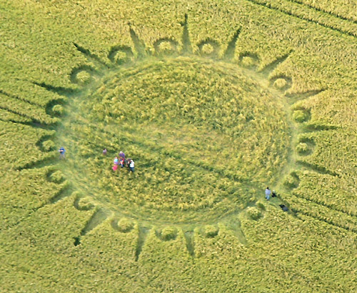 Milk Hill (5), Wiltshire crop circle, aerial photo 2