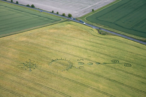 Milk Hill (5), Wiltshire crop circle, aerial photo 7