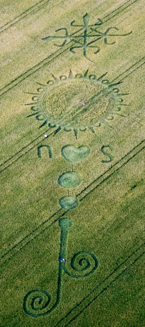 Milk Hill (5), Wiltshire crop circle, aerial photo 8