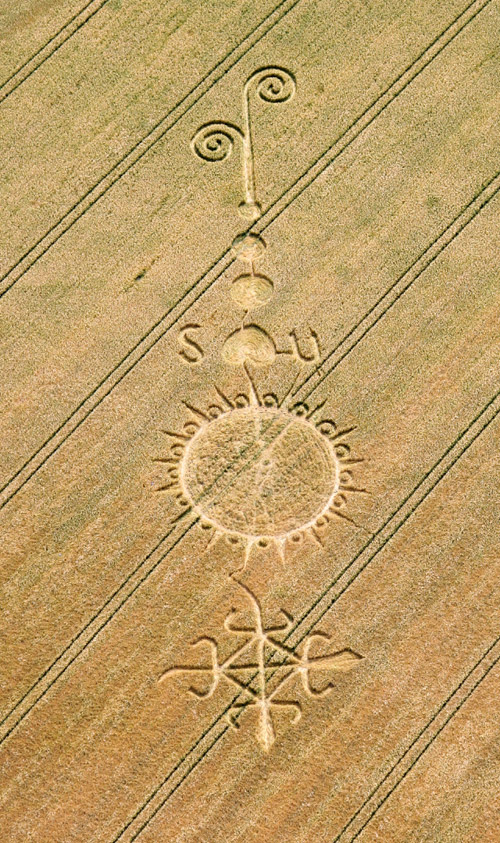 Milk Hill (5), Wiltshire crop circle, aerial photo 6