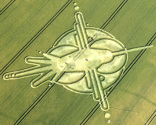 Milk Hill (6), Wiltshire crop circle, aerial photo 2