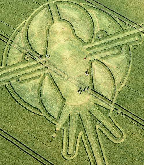 Milk Hill (6), Wiltshire crop circle, aerial photo 3