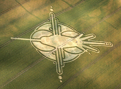 Milk Hill (6), Wiltshire crop circle, aerial photo 7